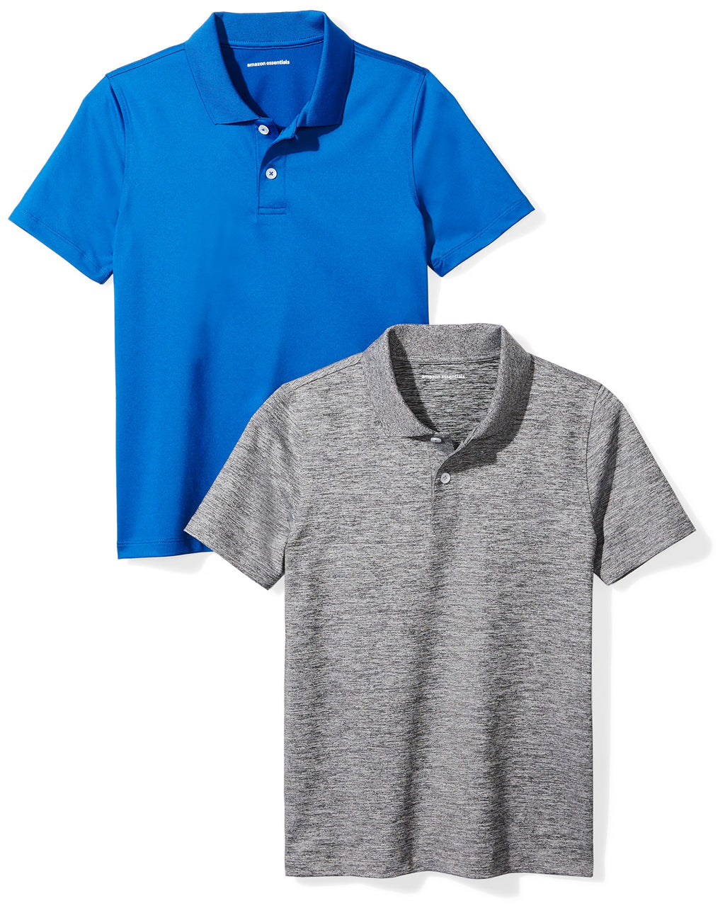 Amazon Essentials Boys and Toddlers' Short-Sleeve Active Performance Polo Shirts for School Uniform, Pack of 2