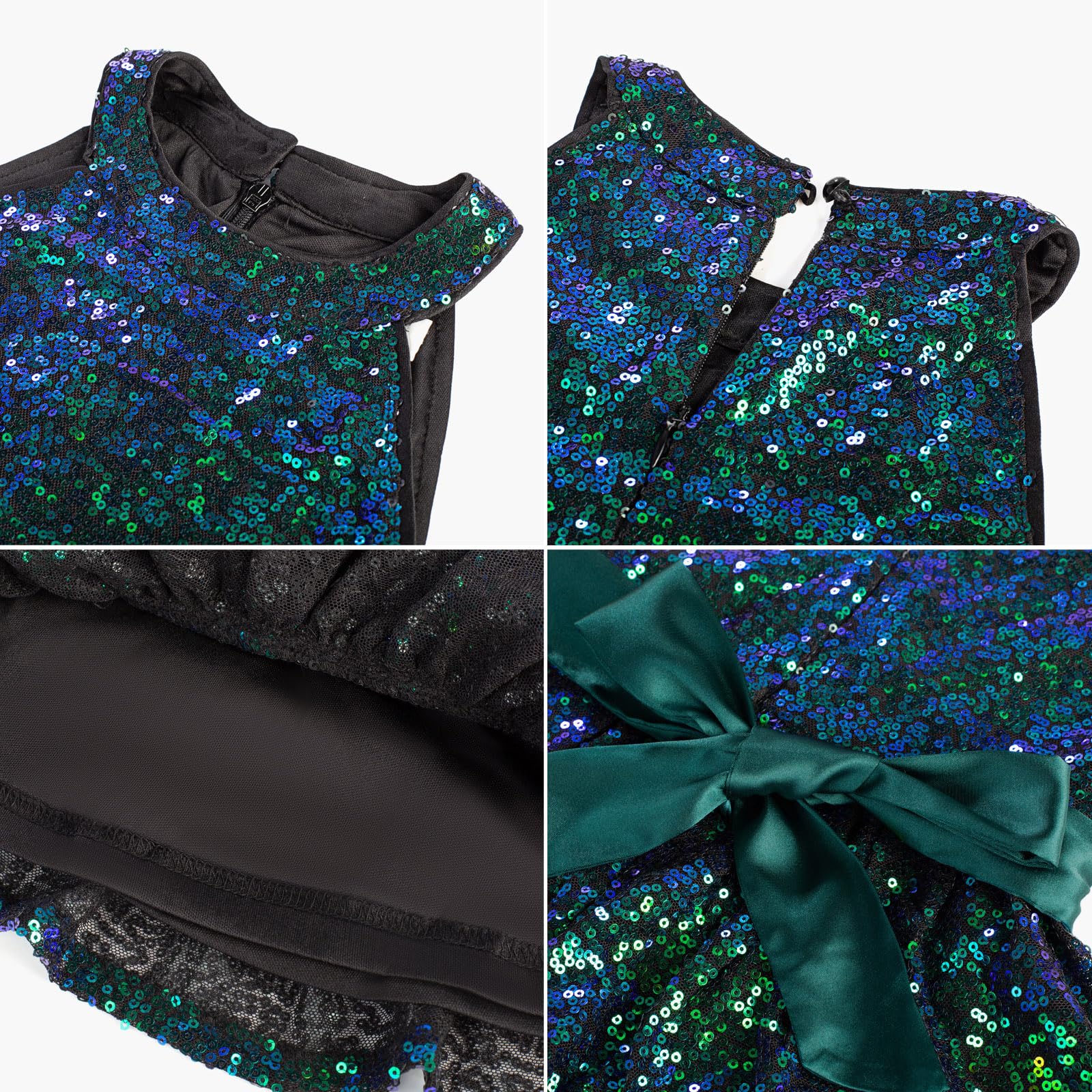 GRACE KARIN Girls Sequin Party Dress Kids Sparkly Formal Birthday Teen Special Occasion Fancy Pageant Dresses Size 6-14