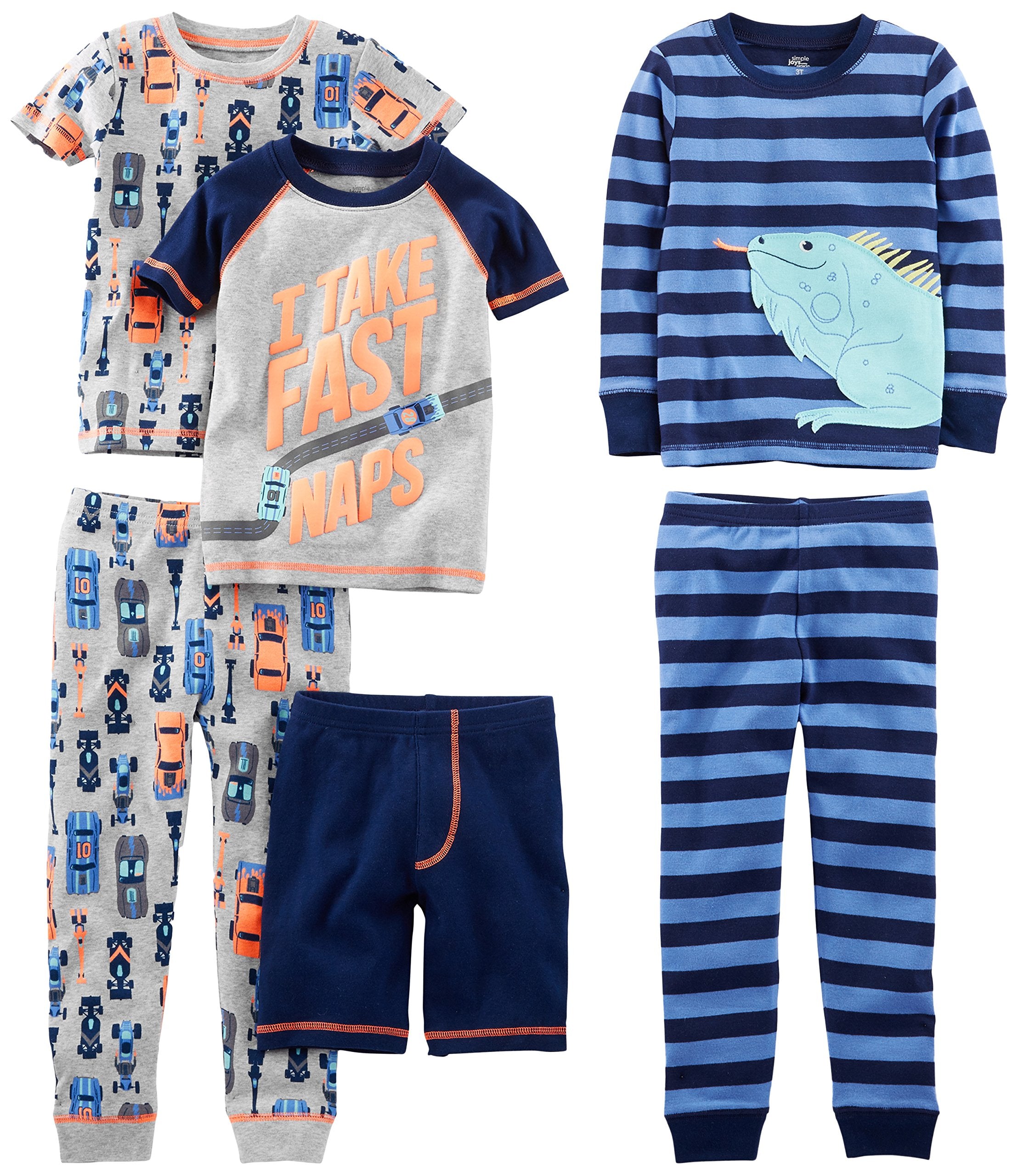 Simple Joys by Carter's girls 6-piece Snug Fit Cotton Pajama Set